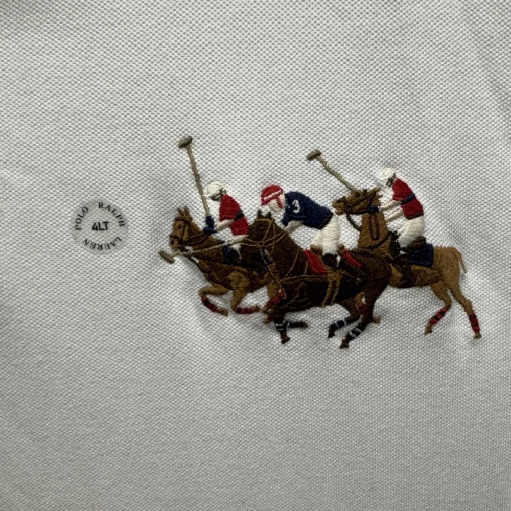 Polo Ralph Lauren Mens 4XLT White Triple Pony 3‎ Mesh Polo Shirt Christmas NEW